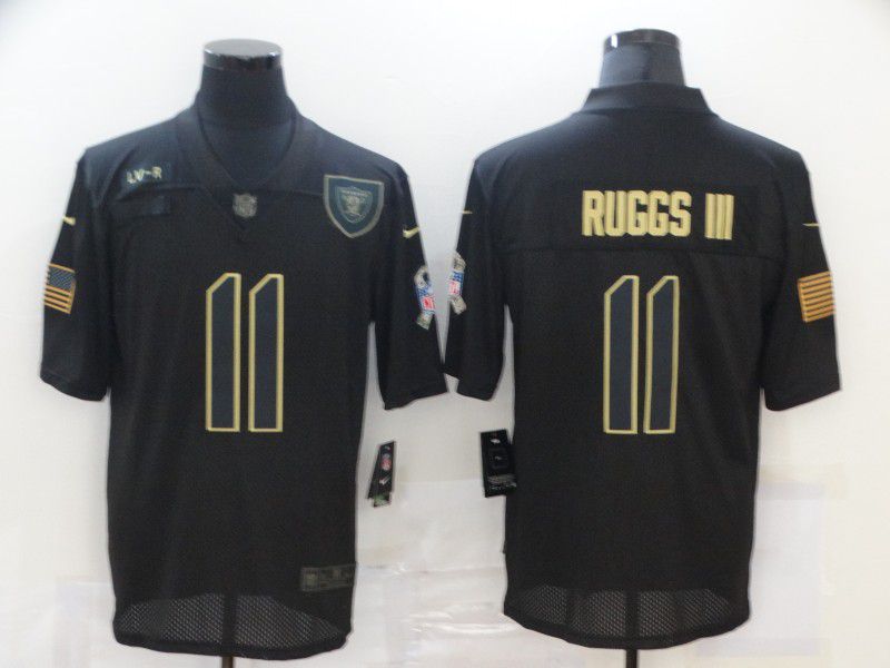 Men Oakland Raiders #11 Ruggs iii Black gold lettering 2020 Nike NFL Jersey